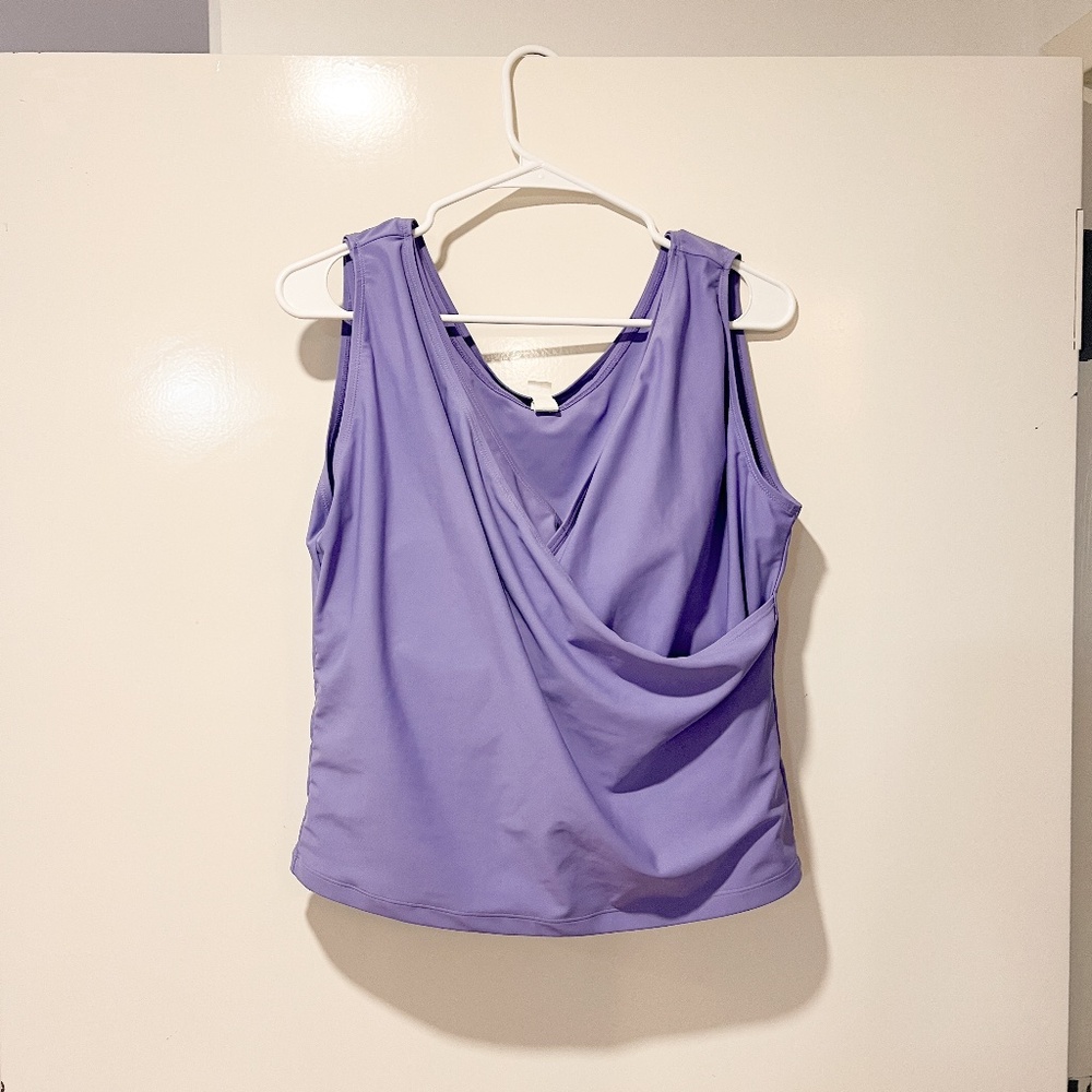 Honey Mark basil wrap top in deep Lavender - XL - TOP ONLY